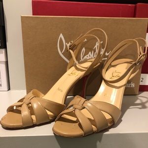 Nude Louboutin Strappy Sandal heels